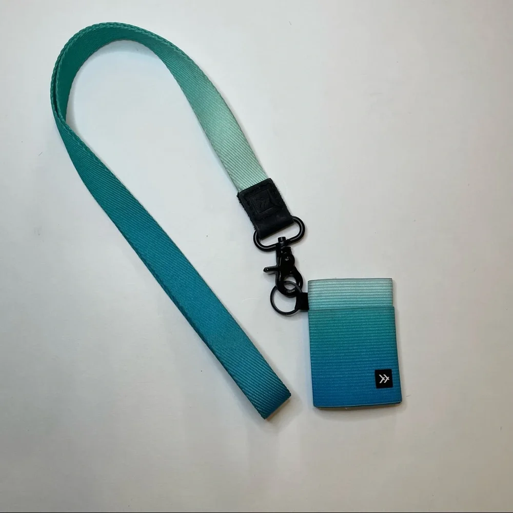 Blue Thread Wallet and Lanyard